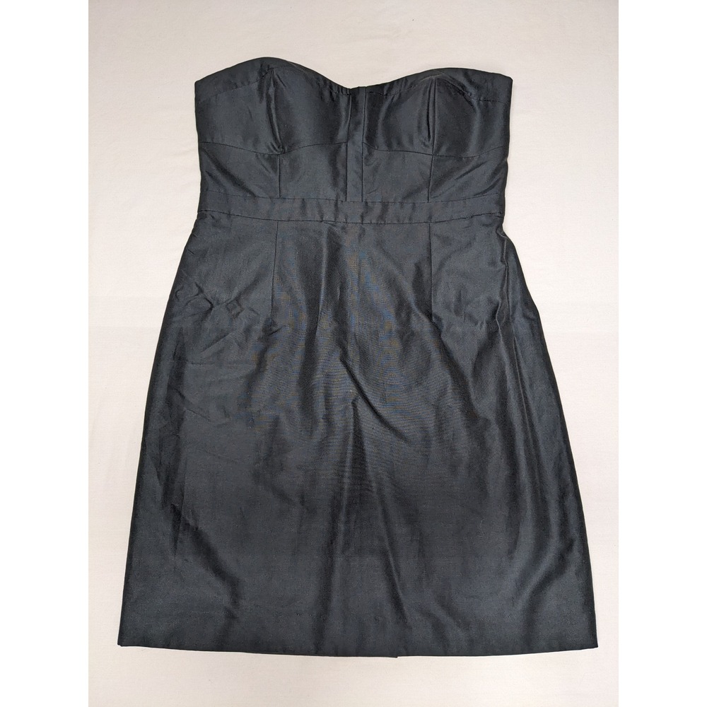 J.Crew Black Cotton Silk Blend Strapless Sweetheart Cocktail Dress Size 8